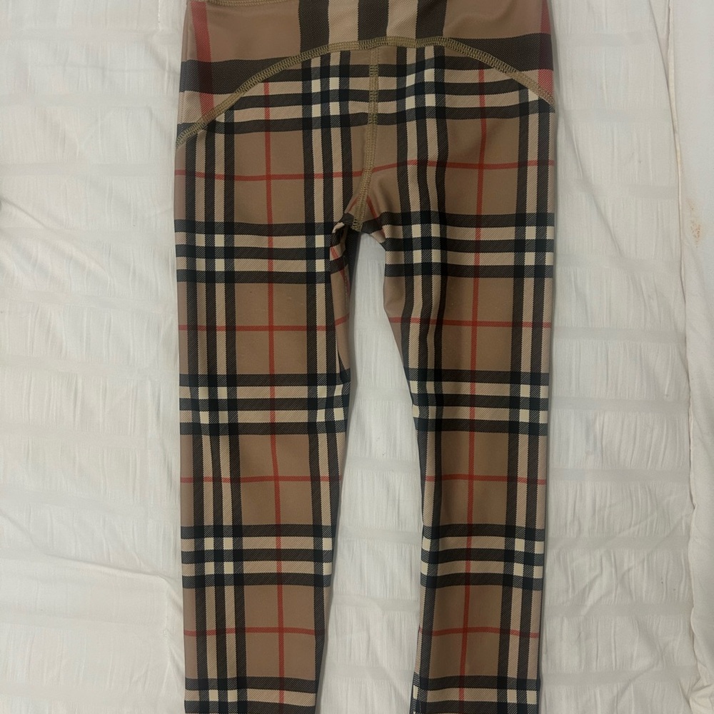 Burberry Tan and Black Check Leggings